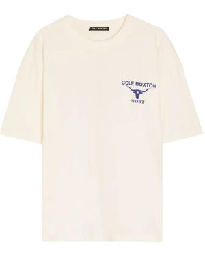 Cole Buxton T-Shirt Longhorn À Logo Imprimé - White