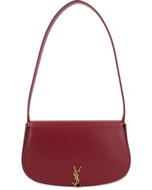 Saint Laurent ヴォルテール レザーショルダーバッグ ミニ - パープル