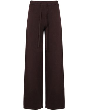 Yves Salomon Merino Wool-Blend Knit Pants With A Drawstring Waist - Brown
