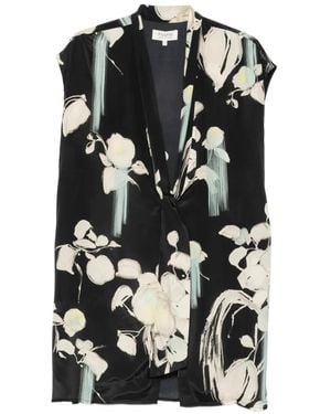 Psophia Floral-Print Sleeveless Coat - Black