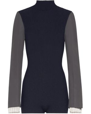 Jean Paul Gaultier ロングスリーブ ボディスーツ - ブルー