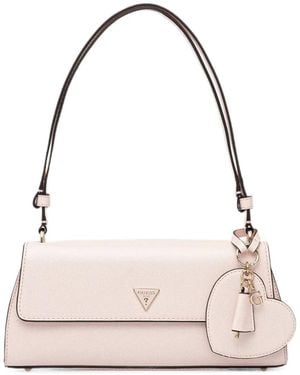 Guess Isobel Heart-Motif Logo-Plaque Shoulder Bag - Pink