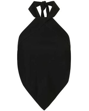 Rabanne Halterneck Handkerchief-Hem Top - Black