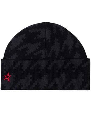 Perfect Moment Merino Wool Houndstooth Beanie - Blue