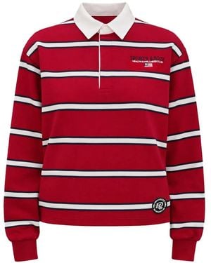 Sporty & Rich Striped Polo Shirt - Red