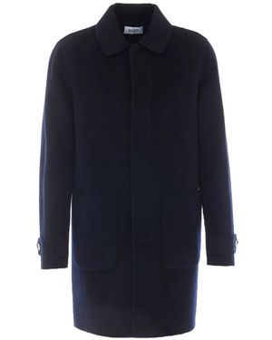 Alpha Studio Manteau Boutonné À Poche Poitrine - Blue