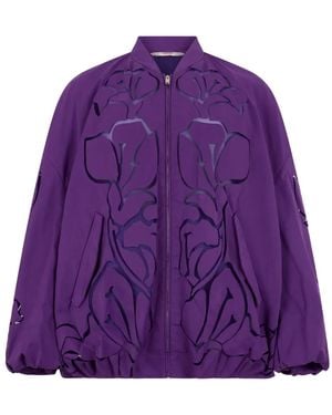 Valentino Garavani Floral Bomber Jacket - Purple