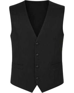 Dolce & Gabbana V-Neck Wool Waistcoat - Black