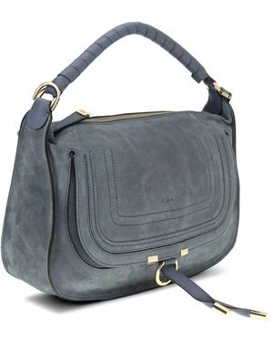 Chloé Petit Sac À Main Marcie En Cuir - Bleu