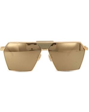 Philipp Plein ジオメトリックフレーム サングラス - ナチュラル
