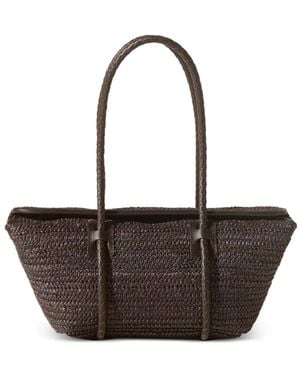 Hereu Bolso De Hombro Con Estructura De Cuero - Blanco
