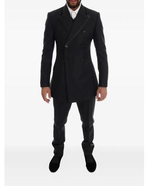 Dolce & Gabbana Double-Breasted Wool Suit - Black