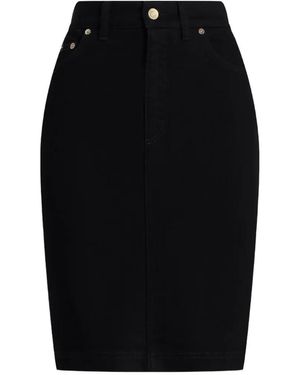 Dolce & Gabbana Midi Denim Skirt - Black