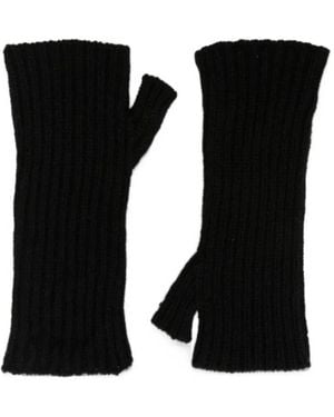 Mrz Ribbed-Knit Fingerless Gloves - Black