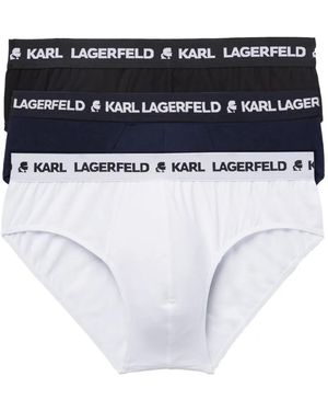 KARL LAGERFELD Logo Briefs (Pack Of Three) - White