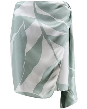 Max Mara Floral-Print Skirt - Grey
