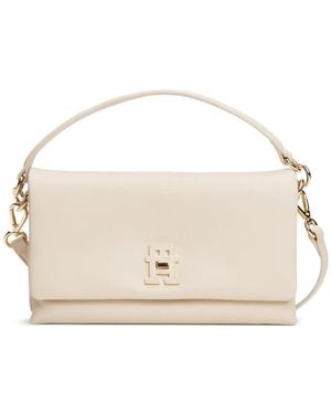 Tommy Hilfiger Logo-plaque top-handle shoulder bag - Neutro