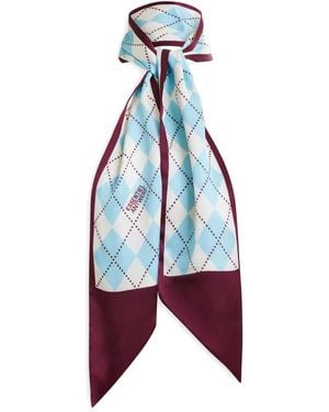 Essentiel Antwerp Fular con motivo de rombos - Azul