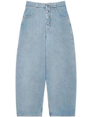 MM6 by Maison Margiela Mid-Rise Cropped Jeans - Blue