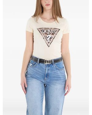Guess Sweatshirt Mit Leoparden-Print - Blau