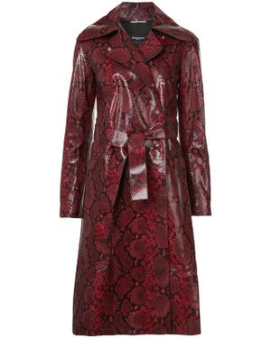 Rochas Snakeskin Coat - Red