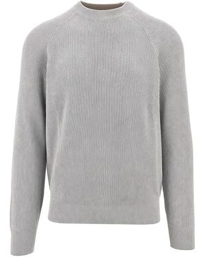 Brunello Cucinelli Ribbed Jumper - Grey