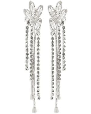 Lanvin Pendientes con detalles de cristales - Blanco