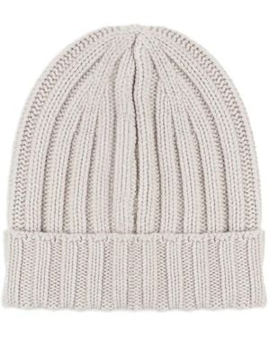 John Galliano Ribbed Wool Beanie - White