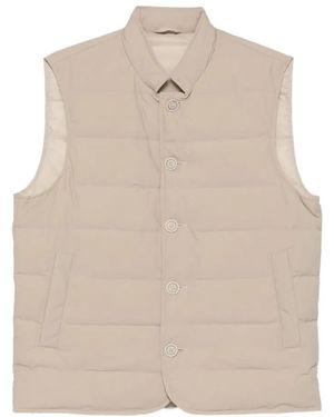 Eleventy Buttoned Quilted Gilet - Natural
