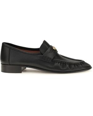Chloé Mocasines Letti De Piel Con Motivo De Corazón - Negro