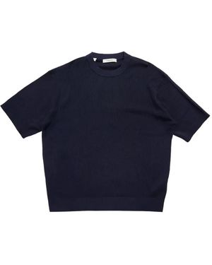 SELECTED Mattis Ribbed-Knit T-Shirt - Blue