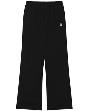 Chocoolate Logo-Patch Wide-Leg Track Pants - Black