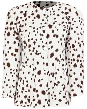 ROWEN ROSE Dalmatian-Pattern Button-Fastening Jacket - White