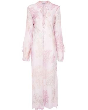 Acne Studios Chiffon Seasonal-Print Dress - Pink