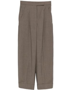 Max Mara MXMMANETTA pinstriped pleated trousers - Gris