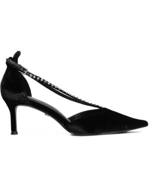 Lola Cruz Mirabella 65 Crystal-Embellished Velvet Court Shoes - Black