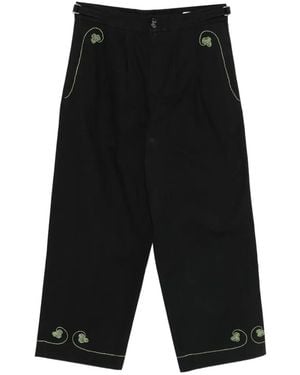 Bode Lucky Draw Embroidered Trousers - Black