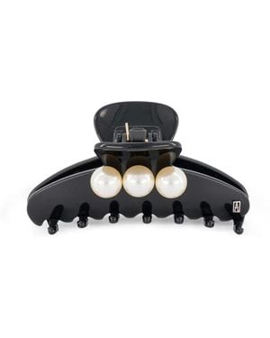 Alexandre De Paris Faux Pearl-Embellished Hair Clip - Black