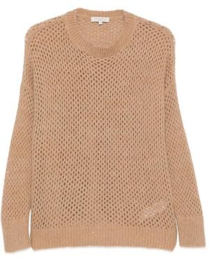 Antonelli Open-Knit Sequin-Embellished Jumper - Natural