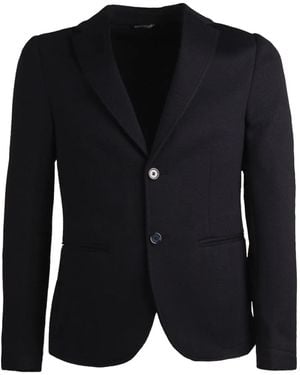 Daniele Alessandrini Tim Nido D'Ape Textured Two-Button Blazer - Black