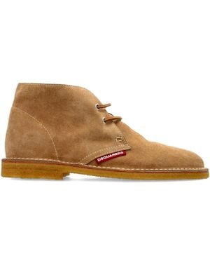 DSquared² Lace-Up Calf Suede Loafers - Brown