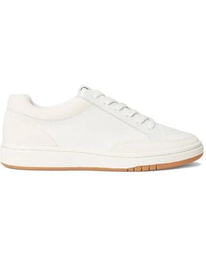 Ralph Lauren Round-Toe Lace-Up Sneakers - White
