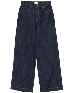P.A.R.O.S.H. Cojin26 Contrast-Stitch Wide-Leg Jeans - Blue