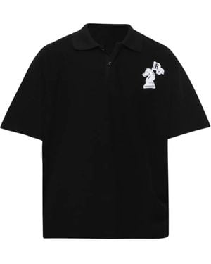 Rhude Logo Boxy Polo Shirt - Black