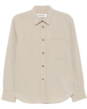 Rohe Button-Fastening Chest-Pocket Shirt - White