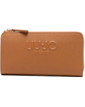 Liu Jo Logo-Embossed Zipped Wallet - Brown