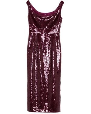 Roland Mouret Sequin-Embellished Sleeveless Midi Dress - Purple