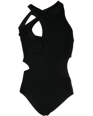 Natasha Zinko Body A Coste Con Dettaglio Cut-Out - Nero