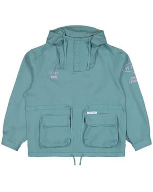 WTAPS Chamber Logo-Print Hoodie - Blue