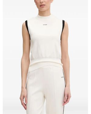 Guess Contrast-Trim Tank Top - White